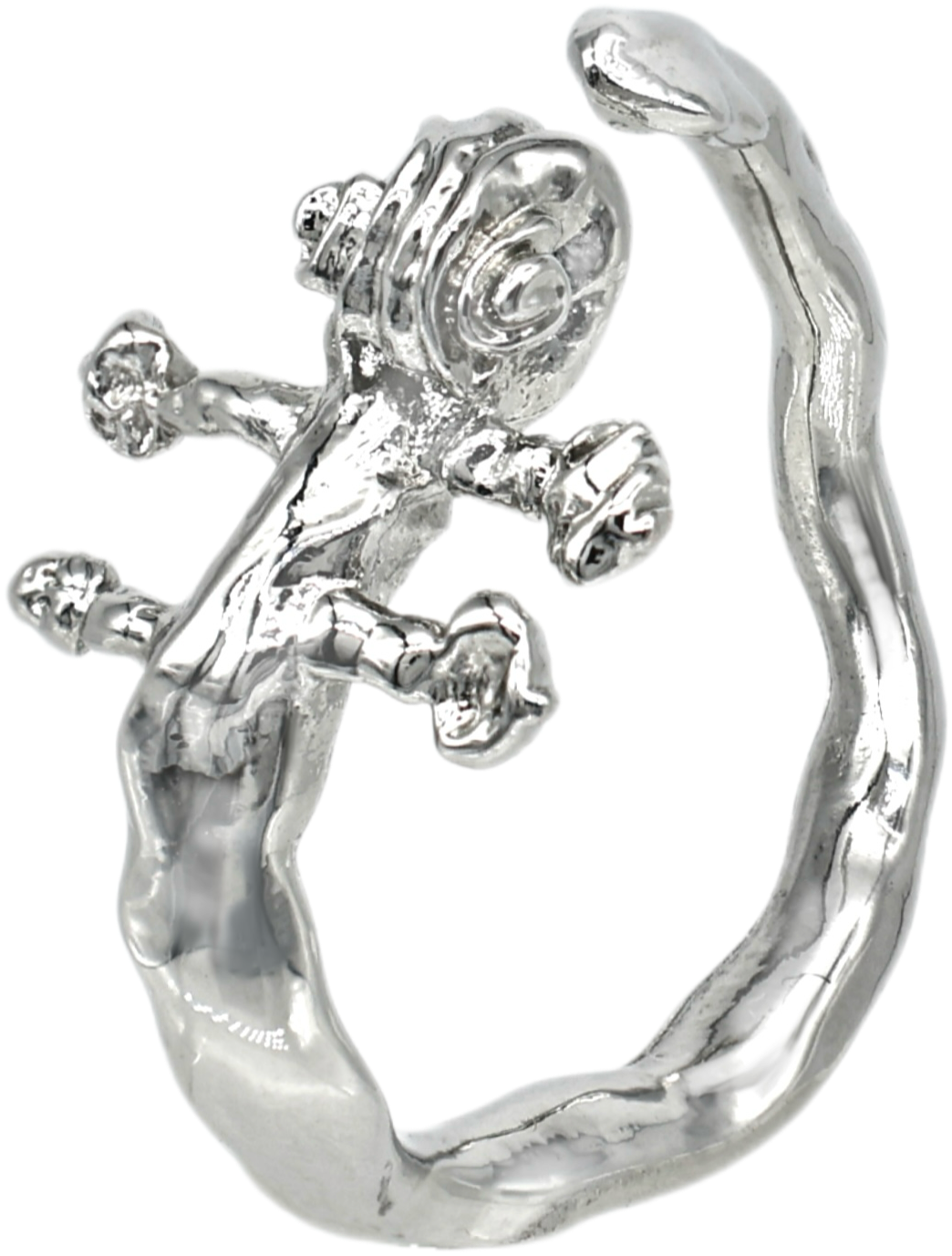 Sculptural Violin Scroll Sterling Silver Ring