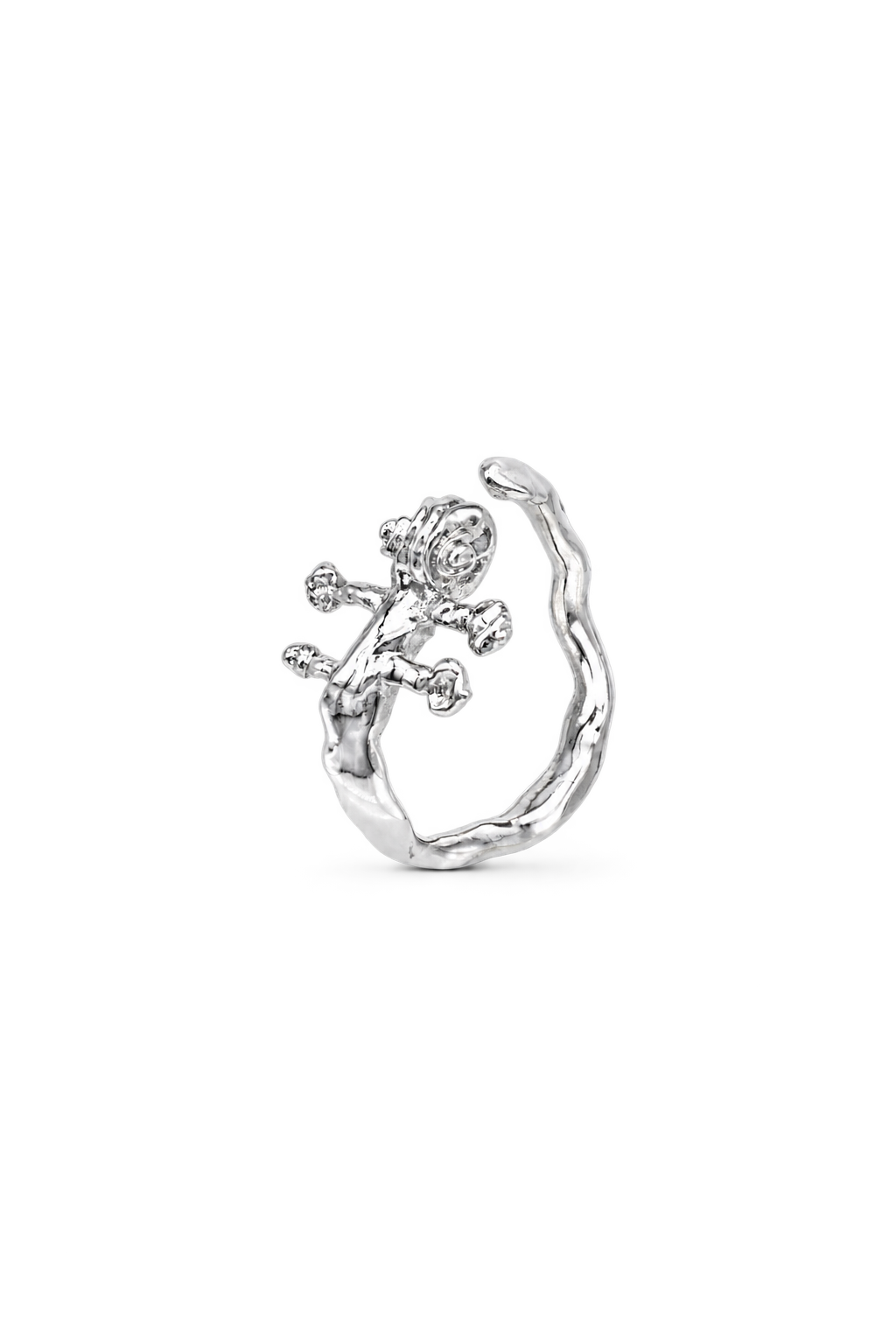 Sculptural Violin Scroll Sterling Silver Ring