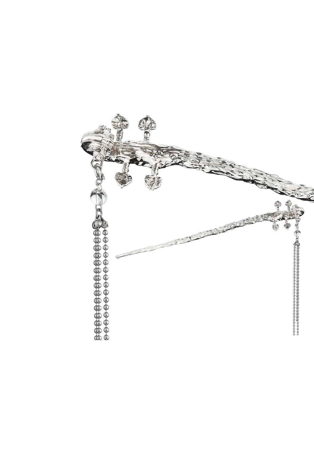 Silver Violin Tassel Hairpin