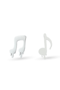 Ivory-White Mismatched Music Note Earrings