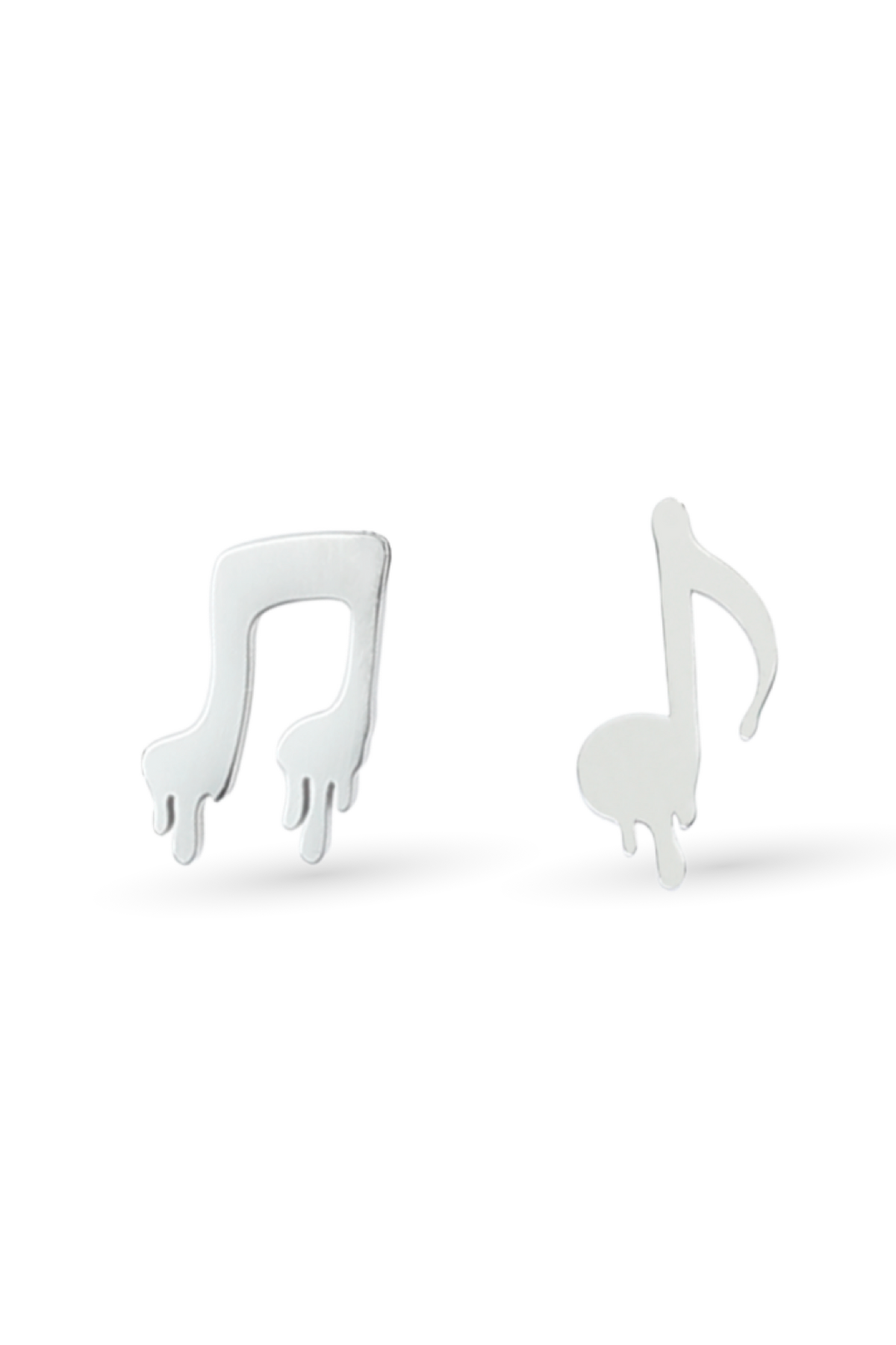 Ivory-White Mismatched Music Note Earrings