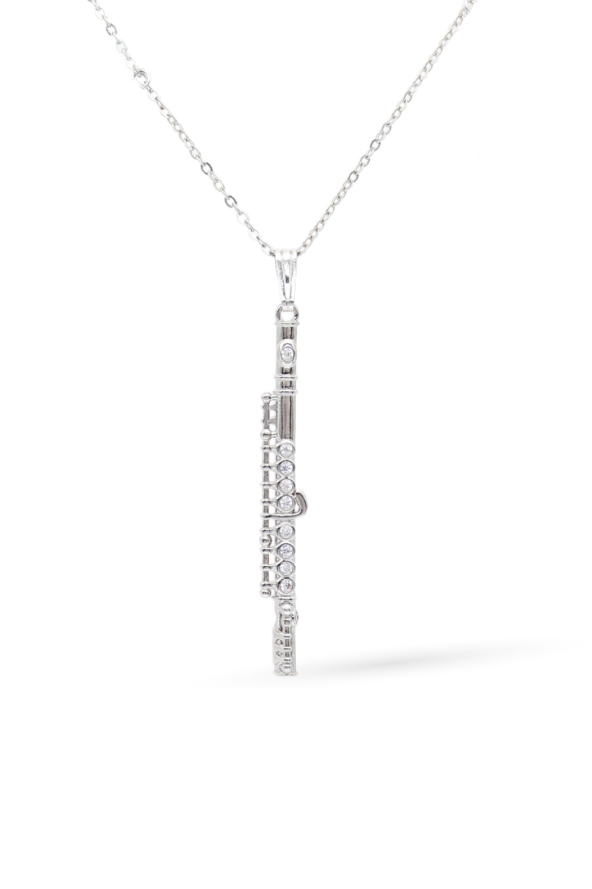 Minimalist Sterling Silver Flute Necklace