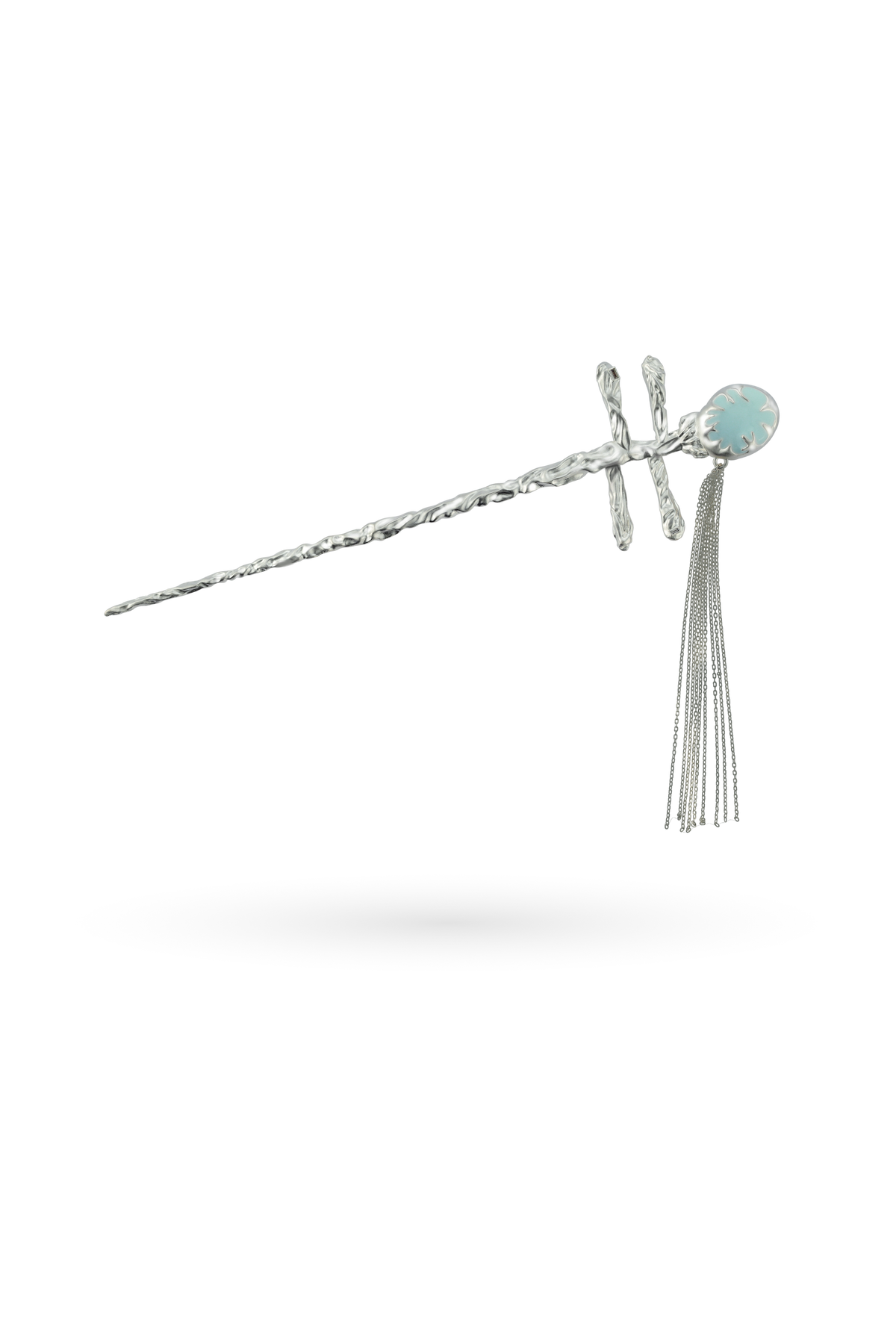Jade-Tone Pipa Tassel Hairpin