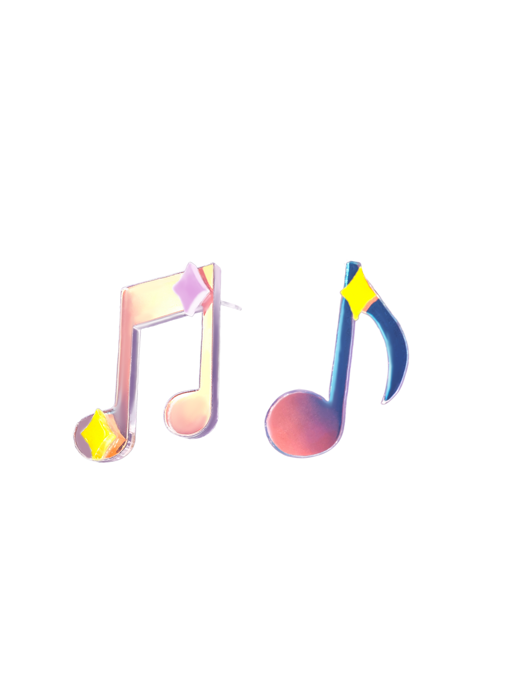 Iridescent Music Note Pick Earrings