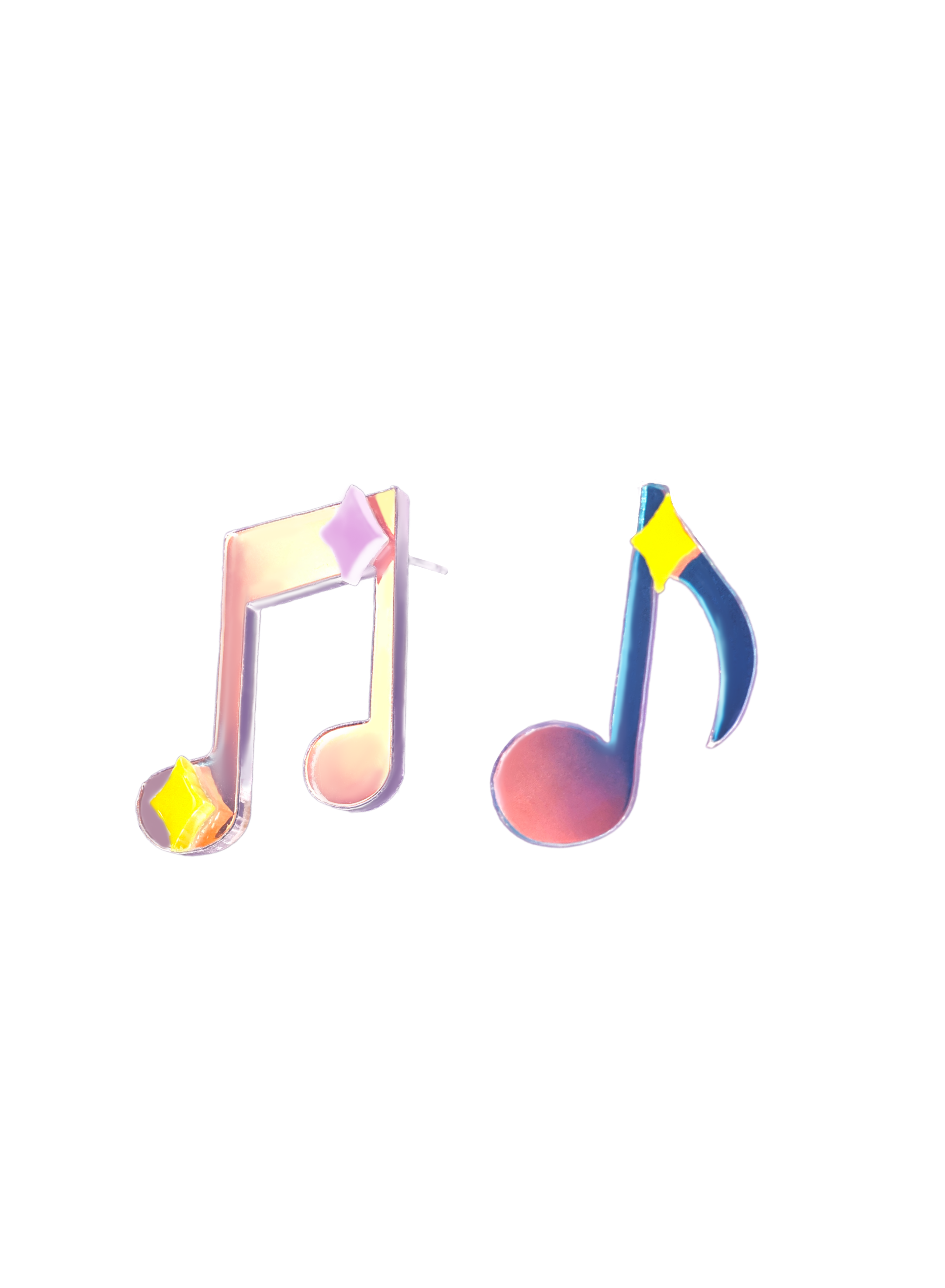 Iridescent Music Note Pick Earrings