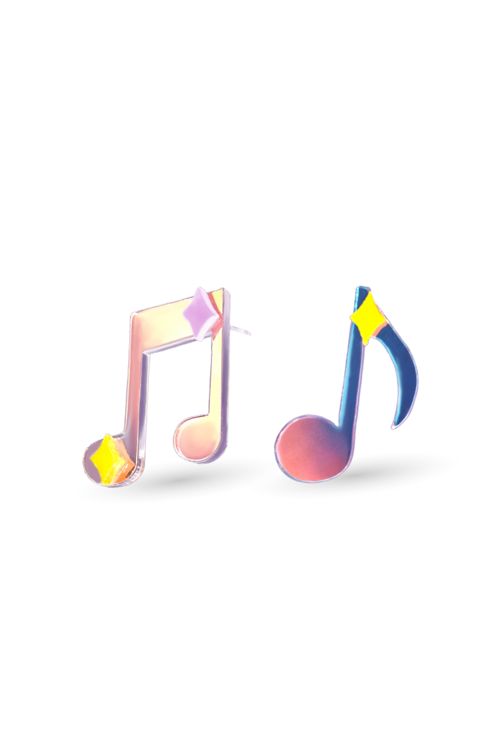 Iridescent Music Note Pick Earrings