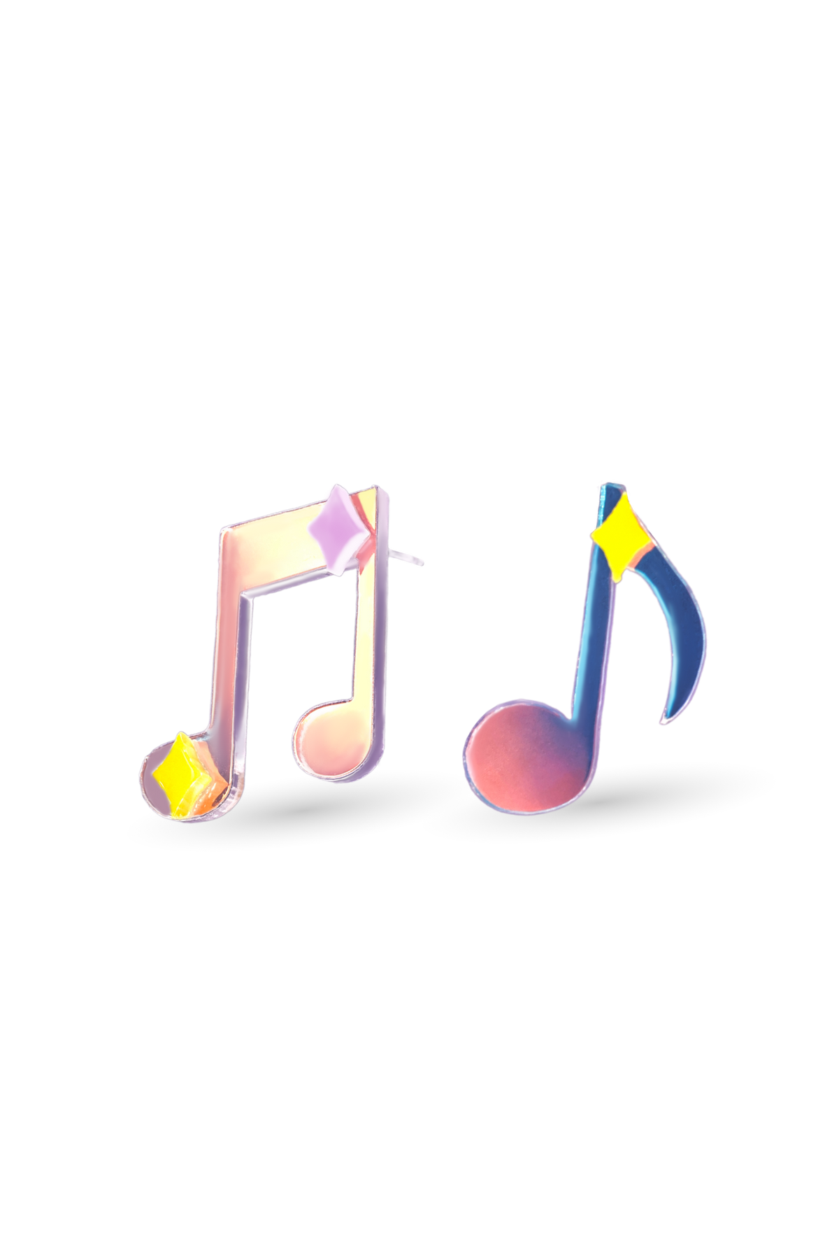 Iridescent Music Note Pick Earrings