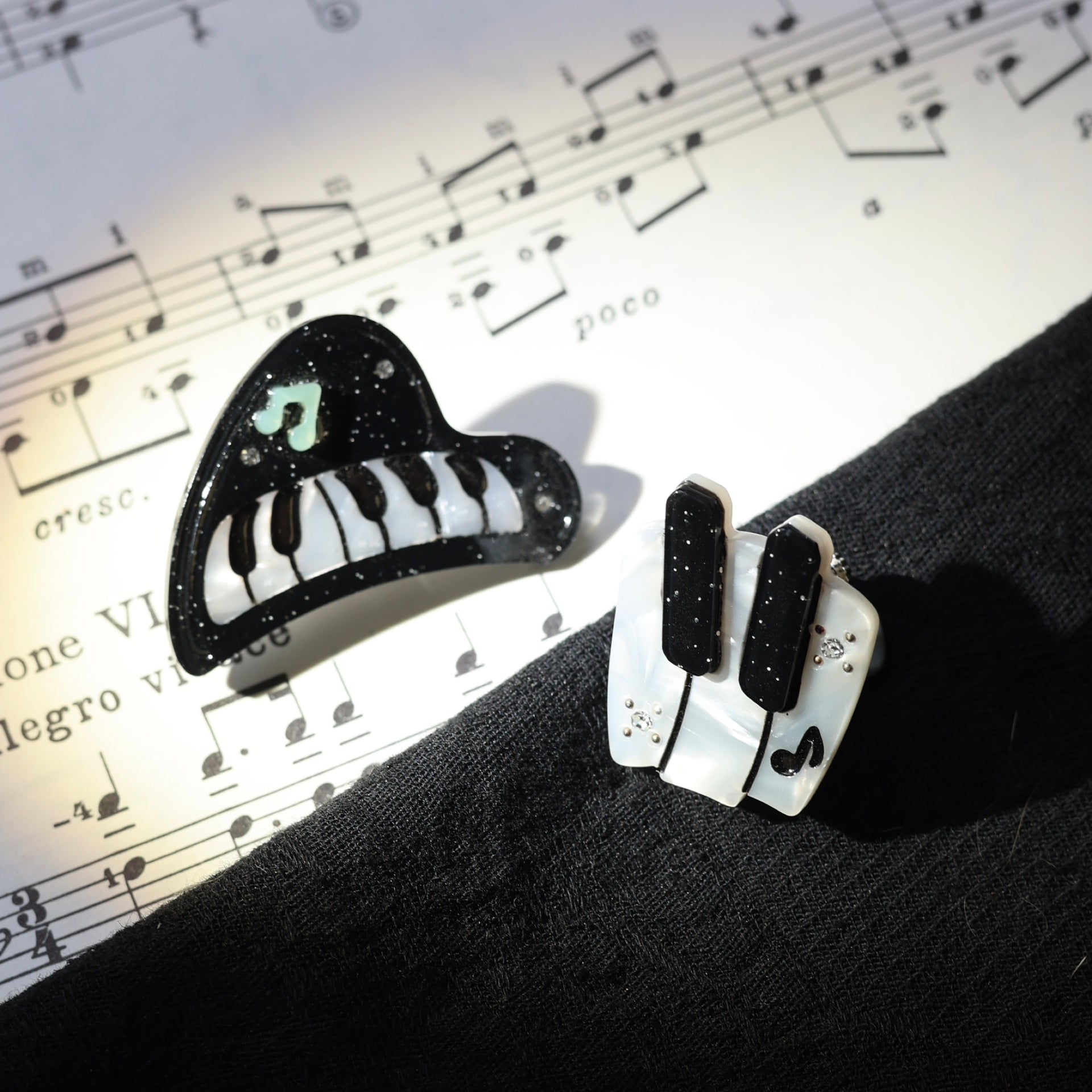 Grand Piano & Keyboard Mismatched Earrings