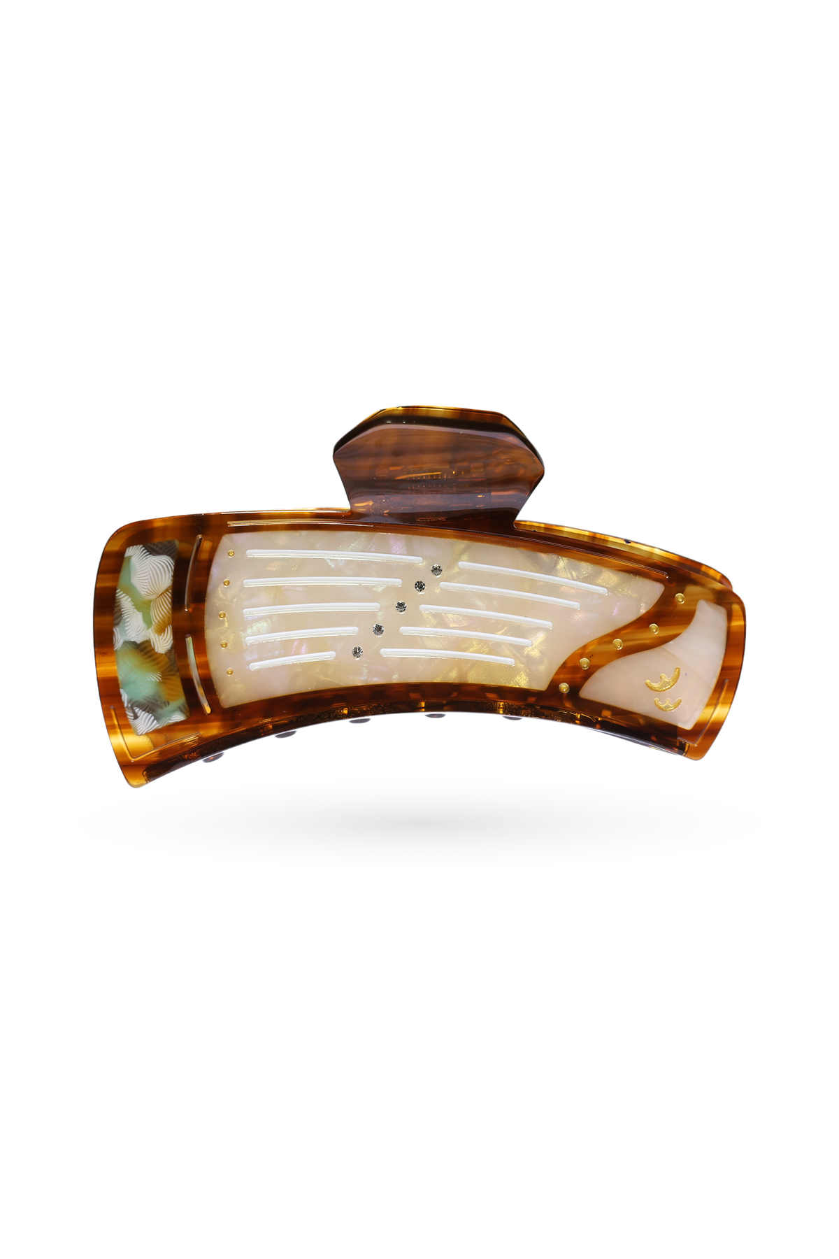 Amber Pine & Crane Guzheng Claw Clip