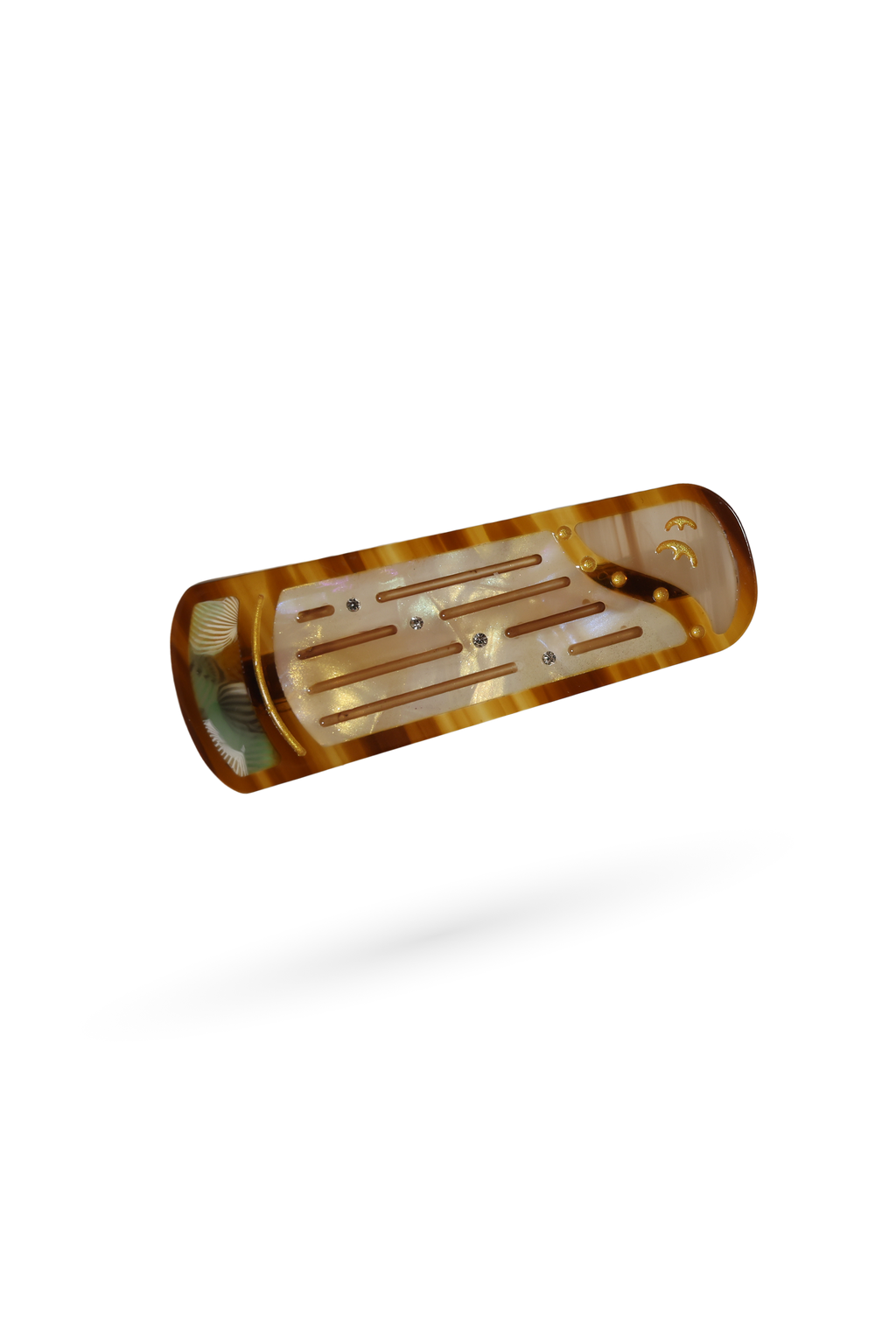 Amber Pine & Crane Guzheng Barrette