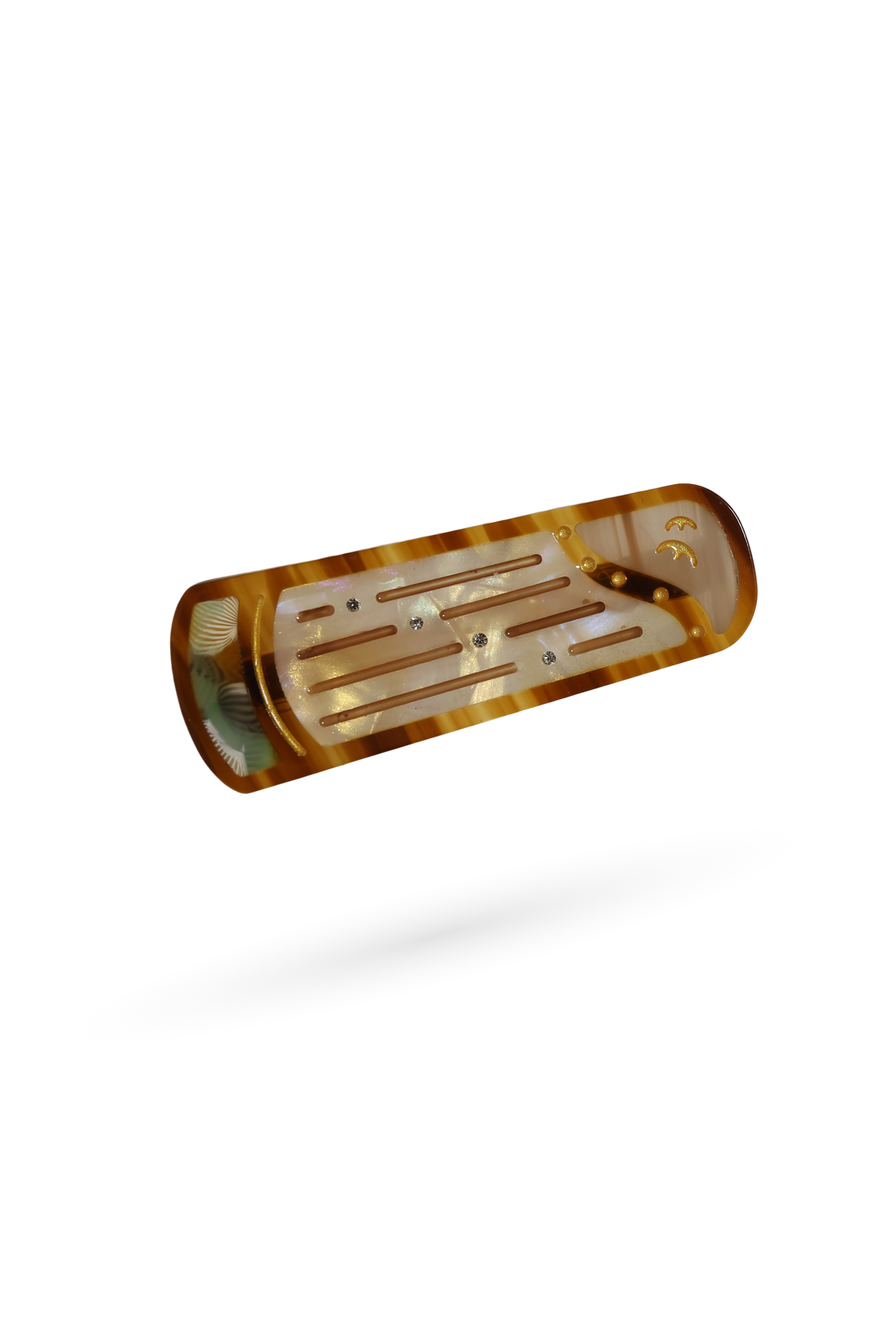 Amber Pine & Crane Guzheng Barrette