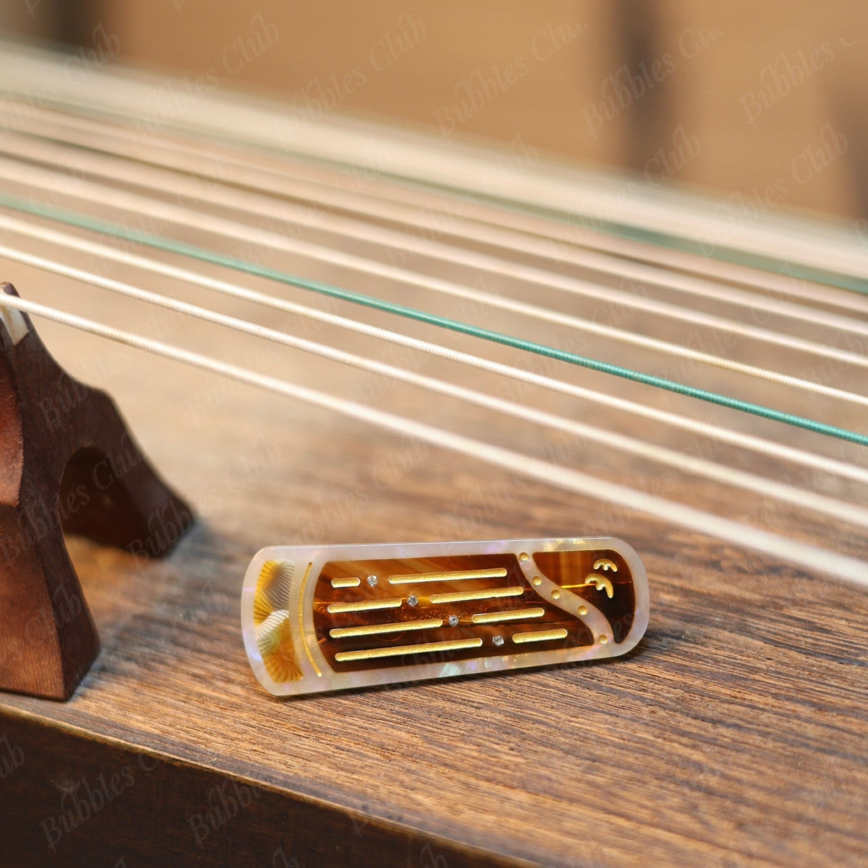 Moonlight Pine & Crane Guzheng Barrette